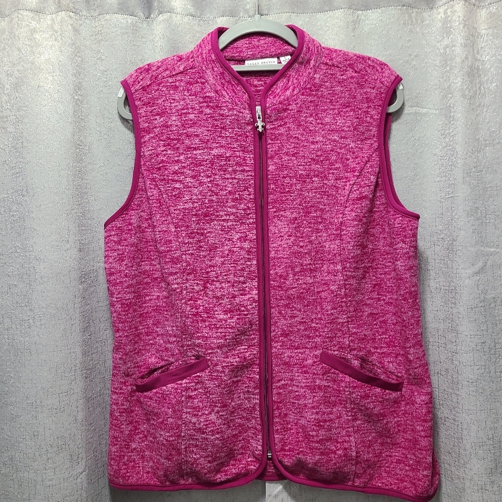 Susan Graver Fuchsia Zip-Up Vest - Picture 8 of 9